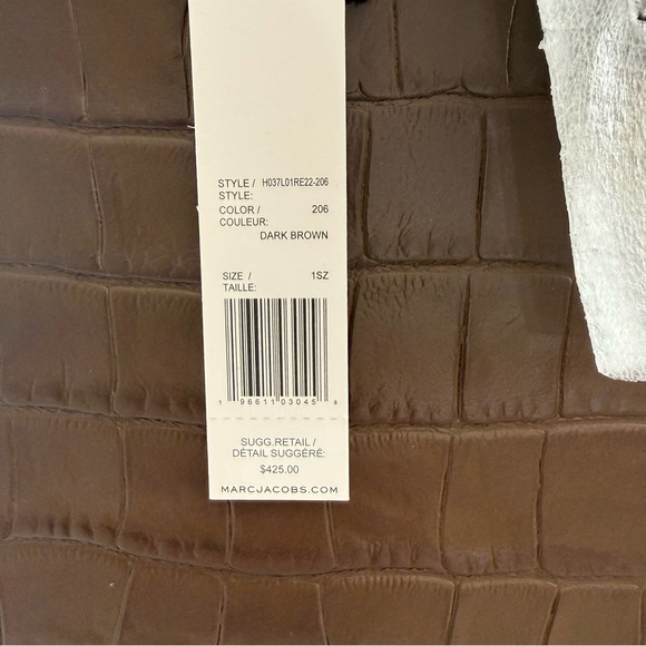 Marc Jacobs The Grind Mini Tote Croc-Embossed – Dark Brown - Picture 5 of 6